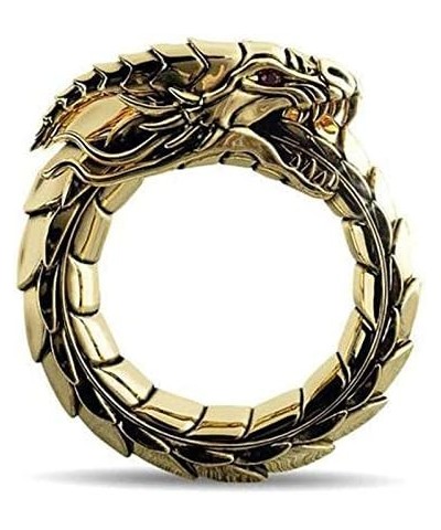 3D Ouroboros Snake Serpent Ring Silver Eating Tail Mayan Cobra Stainless Steel Brass Copper Leviathan Poseidon Coiled Dragon ...