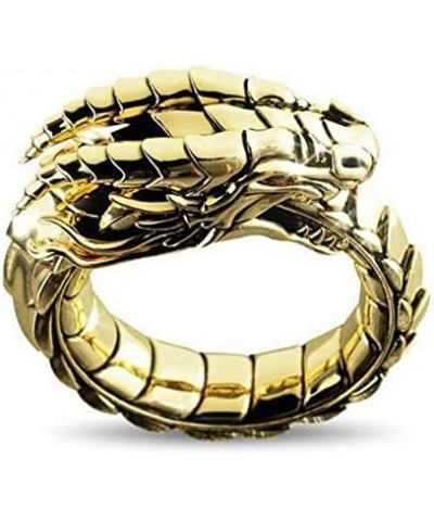 3D Ouroboros Snake Serpent Ring Silver Eating Tail Mayan Cobra Stainless Steel Brass Copper Leviathan Poseidon Coiled Dragon ...