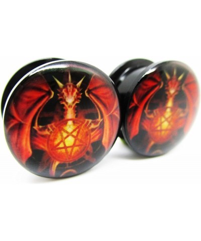 Dragon Pentagram Ear Plugs - Acrylic Screw-On - 8 Sizes Pair* 5/8" (16mm) $10.07 Body Jewelry