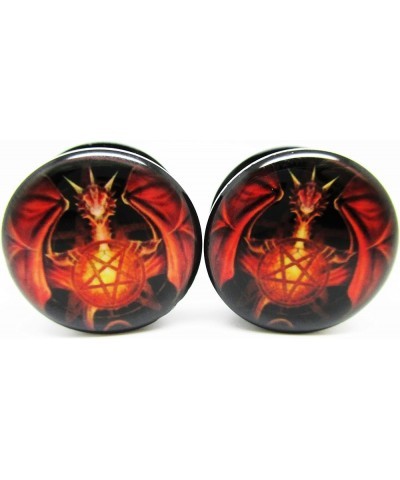 Dragon Pentagram Ear Plugs - Acrylic Screw-On - 8 Sizes Pair* 5/8" (16mm) $10.07 Body Jewelry