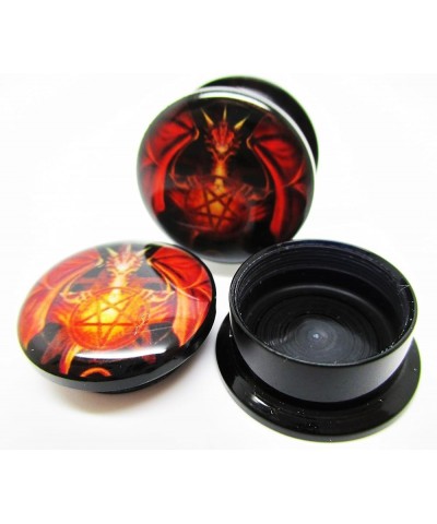 Dragon Pentagram Ear Plugs - Acrylic Screw-On - 8 Sizes Pair* 5/8" (16mm) $10.07 Body Jewelry