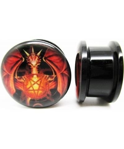 Dragon Pentagram Ear Plugs - Acrylic Screw-On - 8 Sizes Pair* 5/8" (16mm) $10.07 Body Jewelry