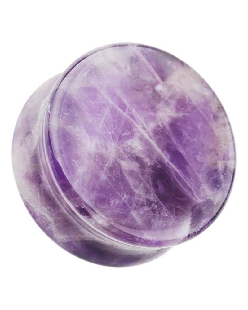 Amethyst Natural Stone Double Flared Ear Gauge WildKlass Plug 3/4" (19mm) $10.50 Body Jewelry