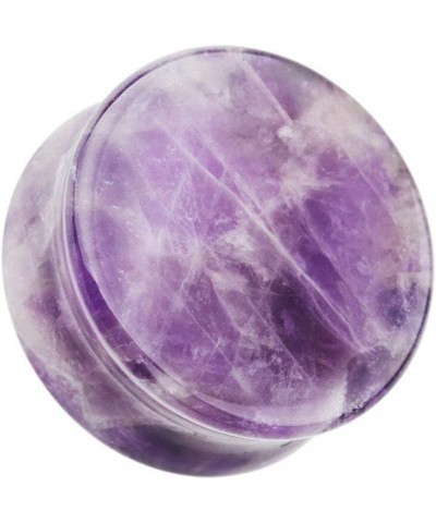 Amethyst Natural Stone Double Flared Ear Gauge WildKlass Plug 3/4" (19mm) $10.50 Body Jewelry