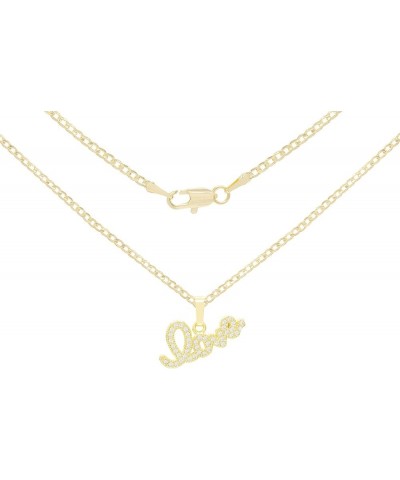 BEBERLINI Lock Love Pendant 14K Gold Filled Box Rope Cuban Link Necklace CZ Charm Set Lobster Clasp Cubic Zirconia Fashion Je...