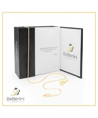 BEBERLINI Lock Love Pendant 14K Gold Filled Box Rope Cuban Link Necklace CZ Charm Set Lobster Clasp Cubic Zirconia Fashion Je...