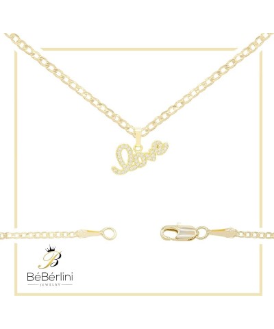 BEBERLINI Lock Love Pendant 14K Gold Filled Box Rope Cuban Link Necklace CZ Charm Set Lobster Clasp Cubic Zirconia Fashion Je...