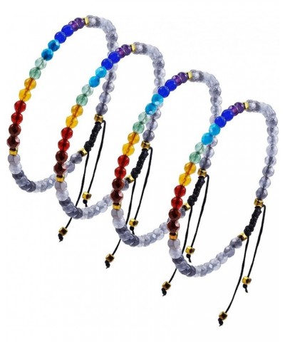 7 Chakra Faceted 4mm Stone Bead Bracelet for Women, Healing Crystal Yoga Bracelets for Men, 7"-8.5" Strand cloudy quartz $9.4...