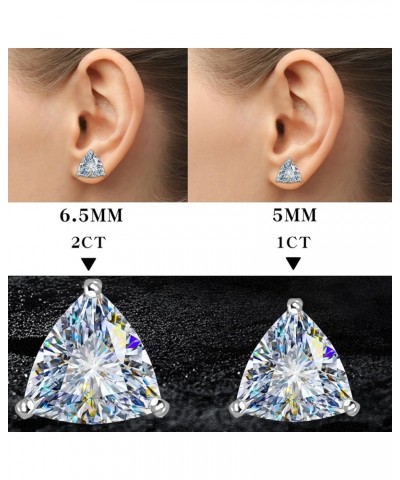 Moissanite Earrings for Women, 1-2CT D Color VVS1 Clarity Diamond Earrings 18K White Gold Vermeil 925 Sterling Silver Round C...