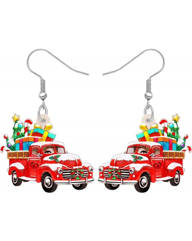 Acrylic Christmas Truck Tree Garland Earrings Drop Dangle Jewelry For Women Kids Teens Festival Gifts Christmas Red Truck B $...