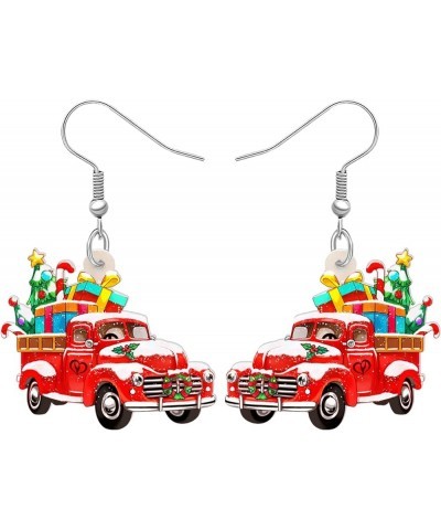 Acrylic Christmas Truck Tree Garland Earrings Drop Dangle Jewelry For Women Kids Teens Festival Gifts Christmas Red Truck B $...