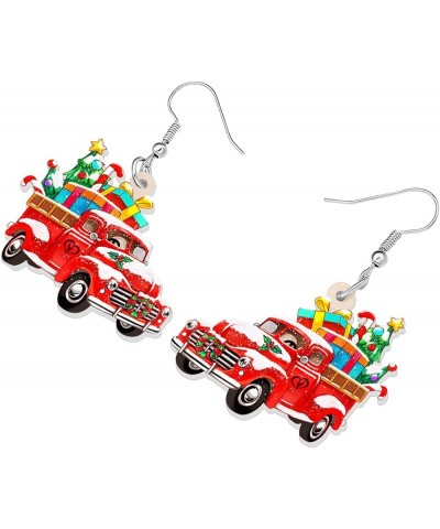 Acrylic Christmas Truck Tree Garland Earrings Drop Dangle Jewelry For Women Kids Teens Festival Gifts Christmas Red Truck B $...