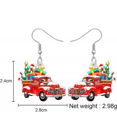 Acrylic Christmas Truck Tree Garland Earrings Drop Dangle Jewelry For Women Kids Teens Festival Gifts Christmas Red Truck B $...