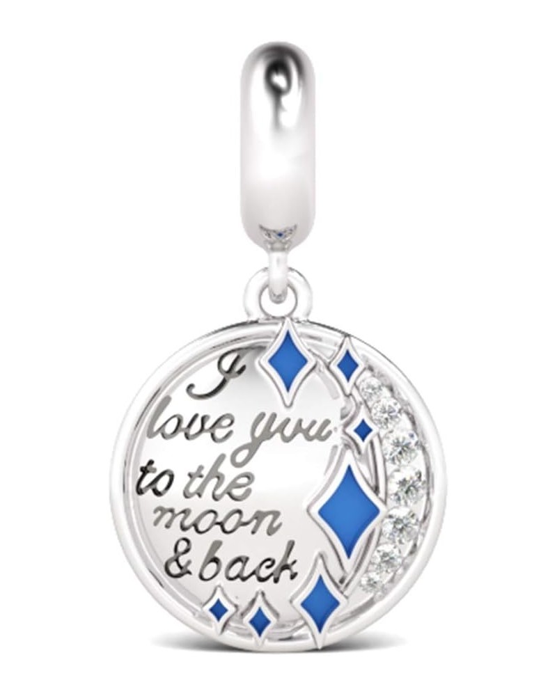 Gnoce Tree of Life Charm Pendant 925 Sterling Silver "The Moon & Back" Engraved Dangle Charms for Bracelet/Necklace Charm Gif...