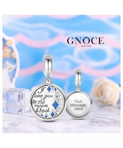 Gnoce Tree of Life Charm Pendant 925 Sterling Silver "The Moon & Back" Engraved Dangle Charms for Bracelet/Necklace Charm Gif...