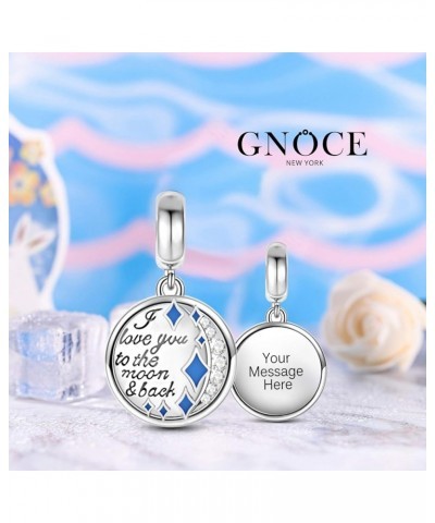 Gnoce Tree of Life Charm Pendant 925 Sterling Silver "The Moon & Back" Engraved Dangle Charms for Bracelet/Necklace Charm Gif...