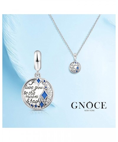 Gnoce Tree of Life Charm Pendant 925 Sterling Silver "The Moon & Back" Engraved Dangle Charms for Bracelet/Necklace Charm Gif...