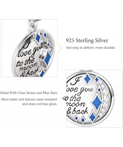 Gnoce Tree of Life Charm Pendant 925 Sterling Silver "The Moon & Back" Engraved Dangle Charms for Bracelet/Necklace Charm Gif...