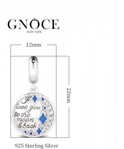 Gnoce Tree of Life Charm Pendant 925 Sterling Silver "The Moon & Back" Engraved Dangle Charms for Bracelet/Necklace Charm Gif...