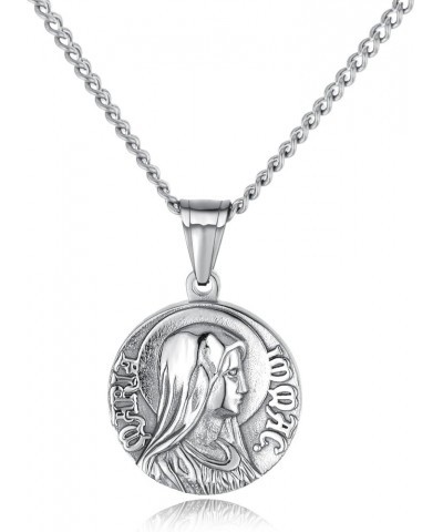 Mens Womens Stainless Steel Gold Plated Jesus Virgin Mary Pendant Necklace 24inch Silver Gold Virgin Mary Silver $8.11 Necklaces