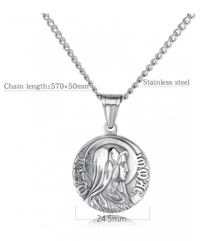 Mens Womens Stainless Steel Gold Plated Jesus Virgin Mary Pendant Necklace 24inch Silver Gold Virgin Mary Silver $8.11 Necklaces