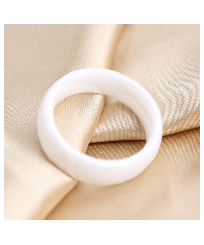 Unisex Ceramic Dainty 6mm Multi-Faceted Rhombic Cut Classic Plain Ring Comfort Fit Engagement Wedding Band White $8.25 Bracelets