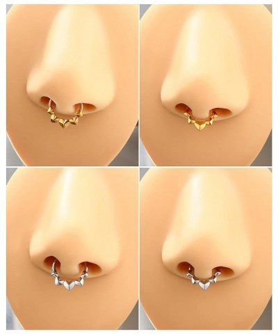 16g Septum Rings Heart Cartilage Hoop Gold Daith Piercing Jewelry Septum Jewelry Tragus Helix Earring for Women Men steel $12...