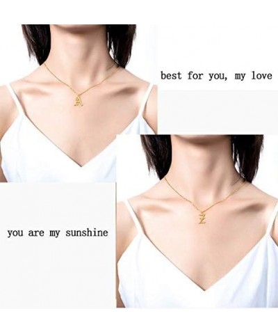 Old English Font Initial Letter Necklace Stainless Steel Alphabet Pendant Birthday Gift for Women R $11.26 Necklaces