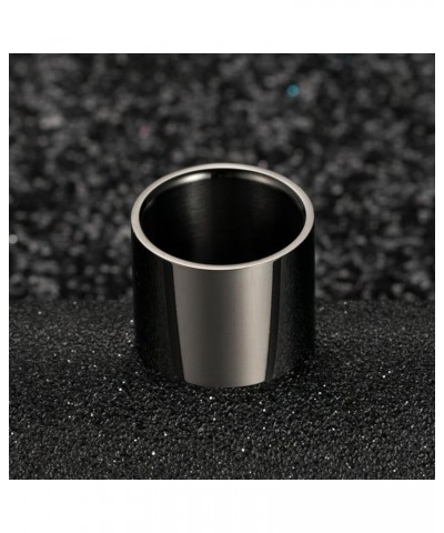 Men Women's Stainless Steel Wide Band Thumb Ring Pipe Cut Plain Flat Top Rings Comfort Fit Black 18mm, Polished $7.42 Rings