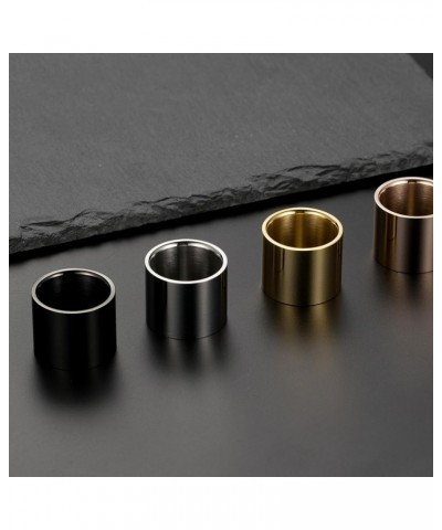 Men Women's Stainless Steel Wide Band Thumb Ring Pipe Cut Plain Flat Top Rings Comfort Fit Black 18mm, Polished $7.42 Rings