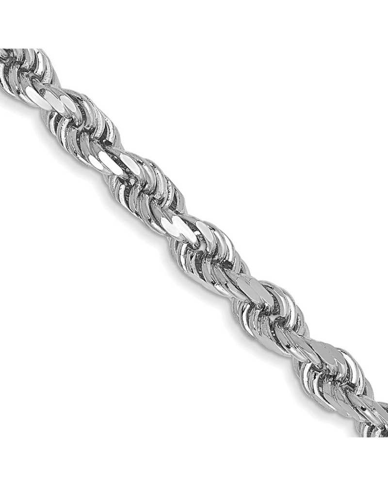 3mm 10k White Gold Solid Diamond Cut Rope Chain Necklace 24.0 Inches $743.59 Necklaces