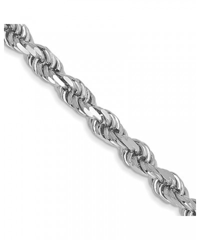 3mm 10k White Gold Solid Diamond Cut Rope Chain Necklace 24.0 Inches $743.59 Necklaces