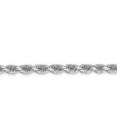 3mm 10k White Gold Solid Diamond Cut Rope Chain Necklace 24.0 Inches $743.59 Necklaces