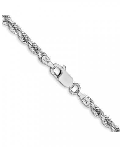 3mm 10k White Gold Solid Diamond Cut Rope Chain Necklace 24.0 Inches $743.59 Necklaces