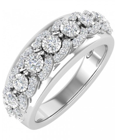 1/2 Carat Diamond Wedding Band Ring in 925 Sterling Silver - IGI Certified Sterling Silver $117.00 Bracelets