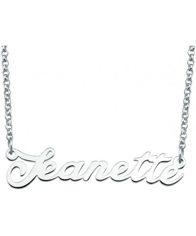 Custom Name Necklace Personalized Name Plate Necklace Pendant Jewelry Christmas Gift for Women Girls Jeanette $18.14 Necklaces