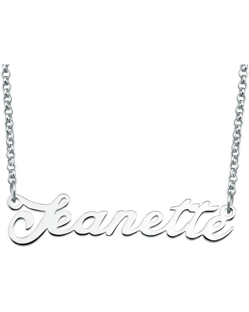 Custom Name Necklace Personalized Name Plate Necklace Pendant Jewelry Christmas Gift for Women Girls Jeanette $18.14 Necklaces