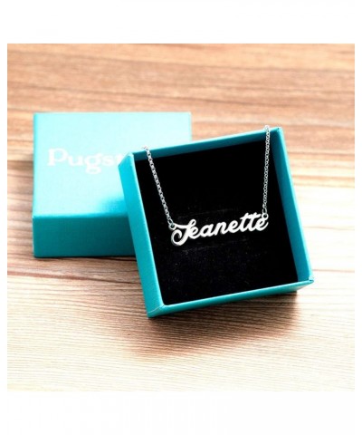 Custom Name Necklace Personalized Name Plate Necklace Pendant Jewelry Christmas Gift for Women Girls Jeanette $18.14 Necklaces