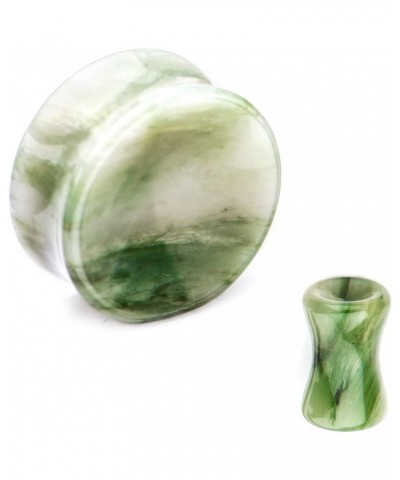 Double Flared Green Line Jasper Stone WildKlass Plugs 0g $11.99 Body Jewelry