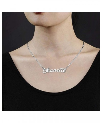 Custom Name Necklace Personalized Name Plate Necklace Pendant Jewelry Christmas Gift for Women Girls Jeanette $18.14 Necklaces