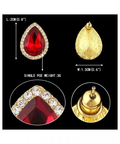 Women's Austrian Crystal Wedding Teardrop Stud Earrings Red Gold-Tone $9.68 Earrings