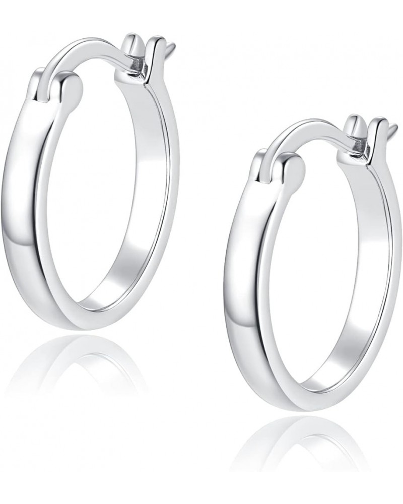 14K Gold Hoop Earrings for Women Girls with 925 Sterling Silver Post Hypoallergenic Lightweight 15mm/20mm Cubic Zirconia Hugg...