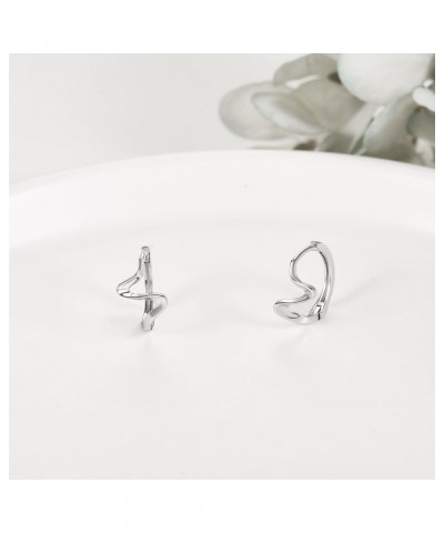 Wave Earrings 925 Sterling Silver Ocean Wave Hoop Earrings for Women Girls $10.63 Earrings