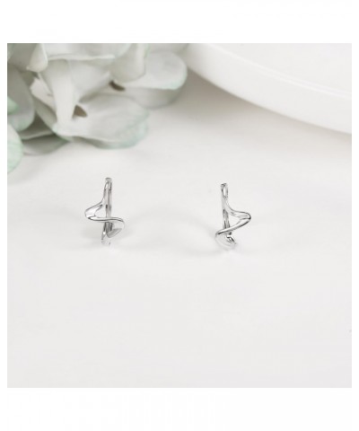 Wave Earrings 925 Sterling Silver Ocean Wave Hoop Earrings for Women Girls $10.63 Earrings