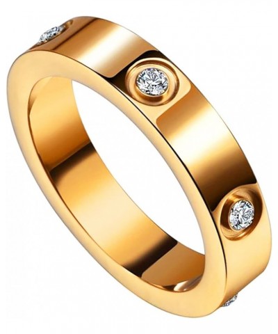 Love Friendship Ring Stainless Steel Love Ring with Cubic Zirconia Gold $8.84 Rings