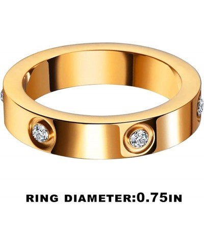 Love Friendship Ring Stainless Steel Love Ring with Cubic Zirconia Gold $8.84 Rings