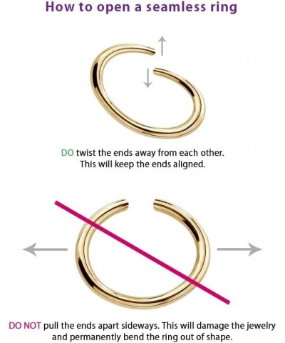 14k Rose Gold Nose Hoop Cartilage Earring Choose From 4 Sizes Petite Seamless Earrings For Sensitive Ears 20G 5/16 $13.34 Bod...