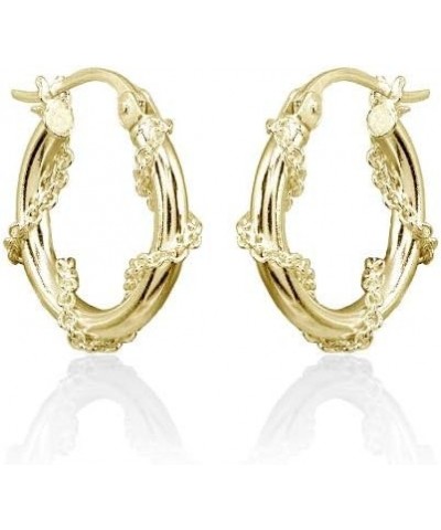 Sterling Silver Chain Wrap Click-Top Hoop Earrings, 15mm-30mm Gold Flashed - 15mm $13.56 Earrings