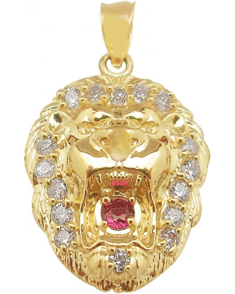 10K Yellow Gold Lion Head Charm Lion Pendant Small $46.41 Pendants