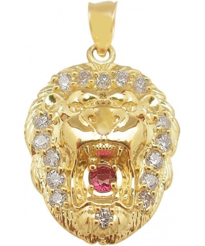 10K Yellow Gold Lion Head Charm Lion Pendant Small $46.41 Pendants